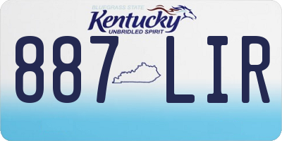 KY license plate 887LIR