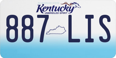 KY license plate 887LIS