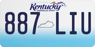 KY license plate 887LIU