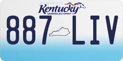 KY license plate 887LIV