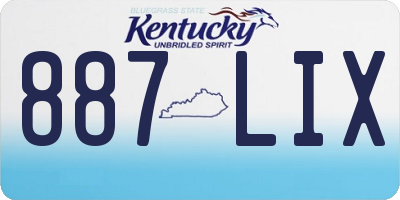 KY license plate 887LIX