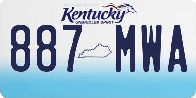 KY license plate 887MWA