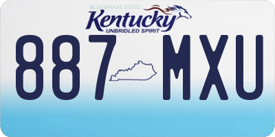 KY license plate 887MXU