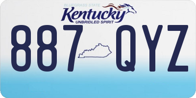 KY license plate 887QYZ