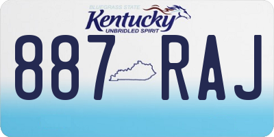 KY license plate 887RAJ
