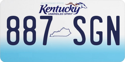 KY license plate 887SGN