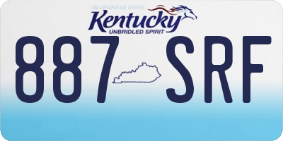 KY license plate 887SRF