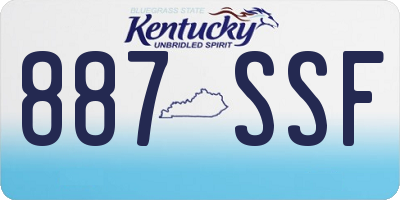 KY license plate 887SSF