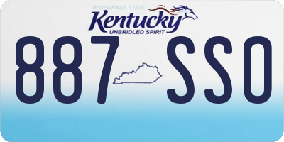 KY license plate 887SSO