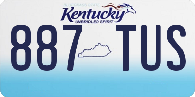 KY license plate 887TUS
