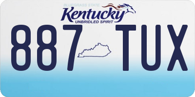 KY license plate 887TUX