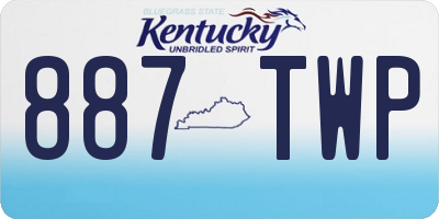 KY license plate 887TWP