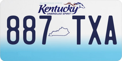 KY license plate 887TXA