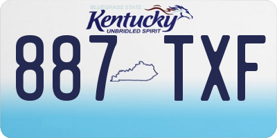 KY license plate 887TXF