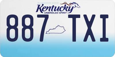 KY license plate 887TXI