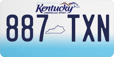 KY license plate 887TXN