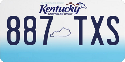KY license plate 887TXS