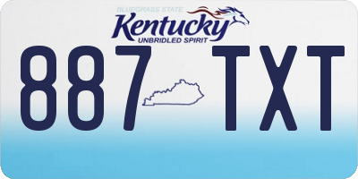 KY license plate 887TXT