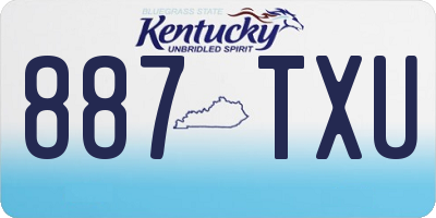 KY license plate 887TXU
