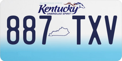 KY license plate 887TXV