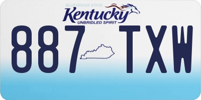 KY license plate 887TXW