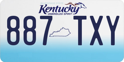 KY license plate 887TXY