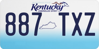 KY license plate 887TXZ