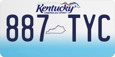 KY license plate 887TYC