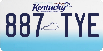 KY license plate 887TYE
