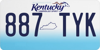 KY license plate 887TYK