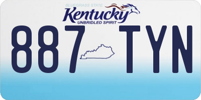 KY license plate 887TYN