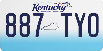 KY license plate 887TYO