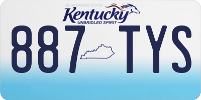 KY license plate 887TYS