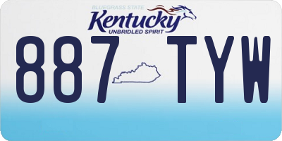 KY license plate 887TYW
