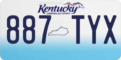KY license plate 887TYX