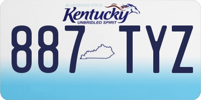 KY license plate 887TYZ