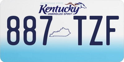 KY license plate 887TZF