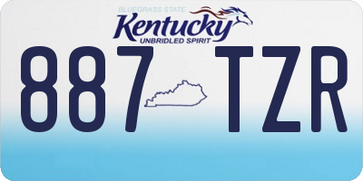 KY license plate 887TZR