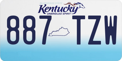 KY license plate 887TZW