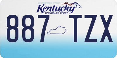 KY license plate 887TZX