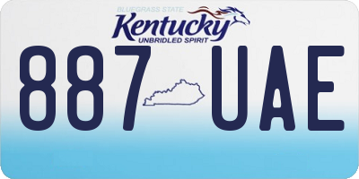 KY license plate 887UAE