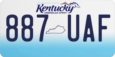 KY license plate 887UAF