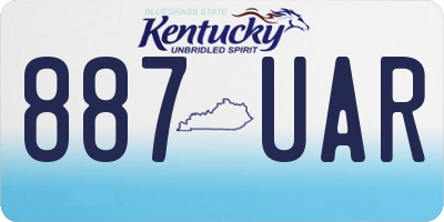 KY license plate 887UAR