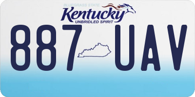 KY license plate 887UAV