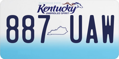 KY license plate 887UAW