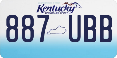 KY license plate 887UBB