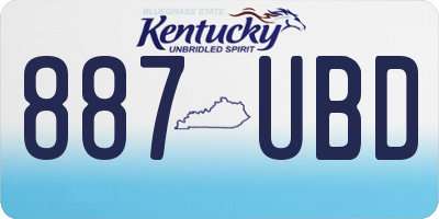 KY license plate 887UBD