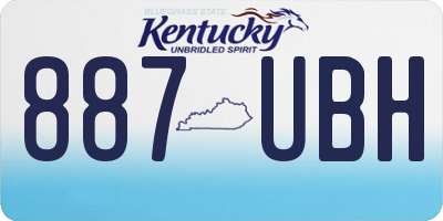 KY license plate 887UBH