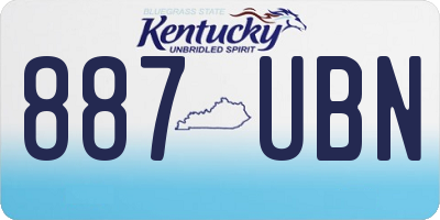 KY license plate 887UBN