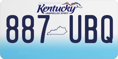 KY license plate 887UBQ